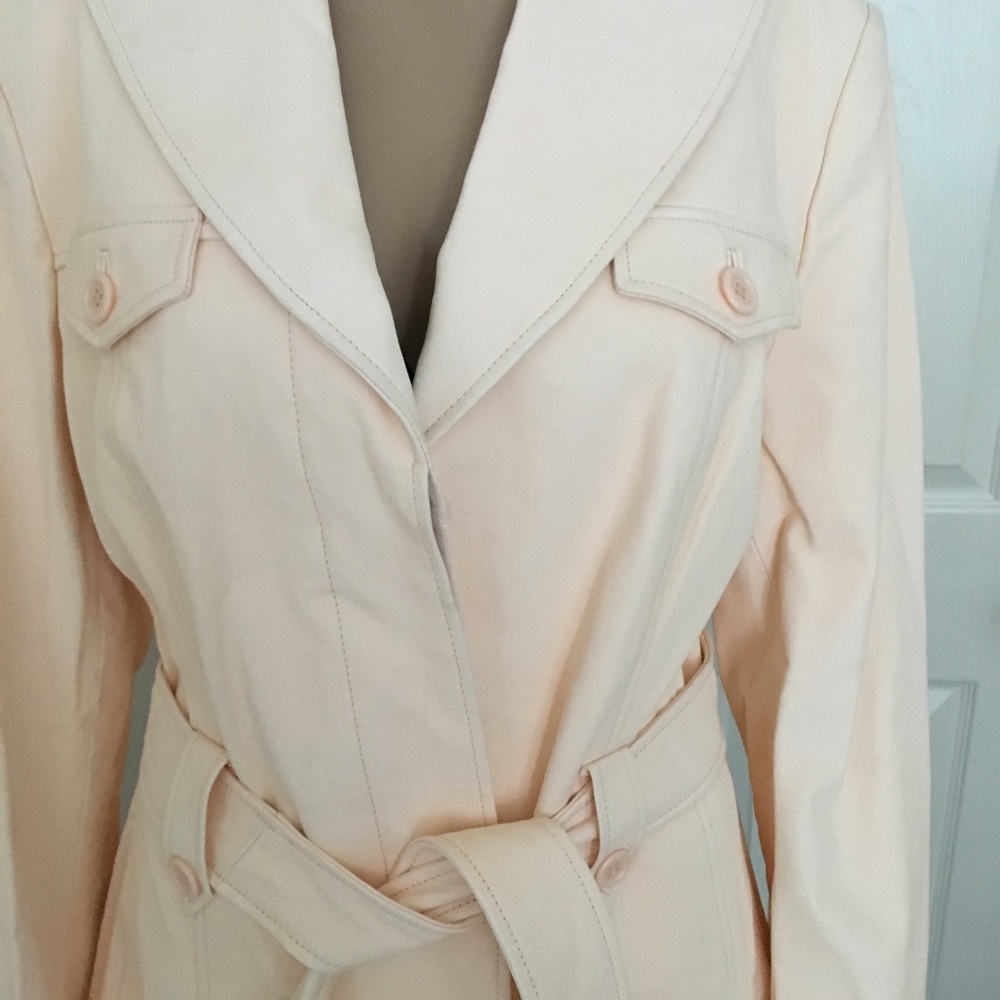 JACKET LEATHER White lined Elegant BGSD coat